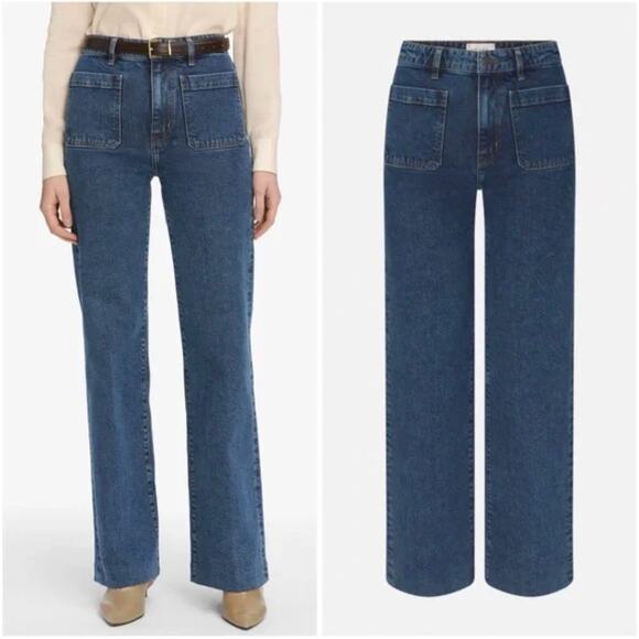 Frame Jeans Womens 26 The Refined Saturn Wide Leg High Rise Denim Office Luxury - Picture 3 of 16